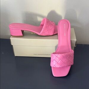 Marc Fisher Bright Pink Woven Heeled Sandals